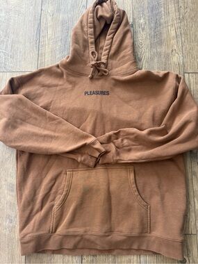 Pleasures Men’s Brown Crewneck Hoodie - Classic Pullover